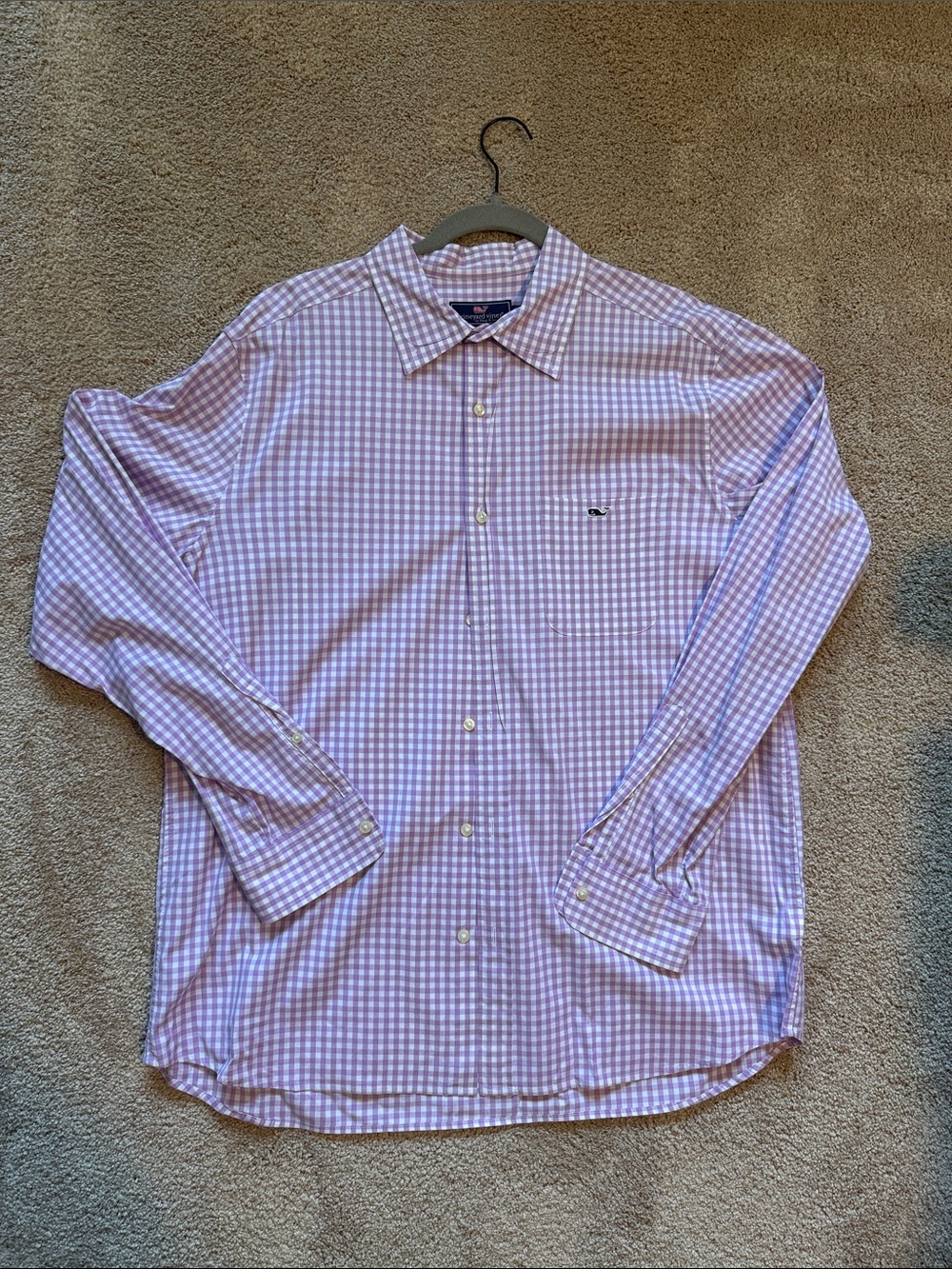 Vineyard Vines Purple Gingham Long-Sleeve Dress Shirt